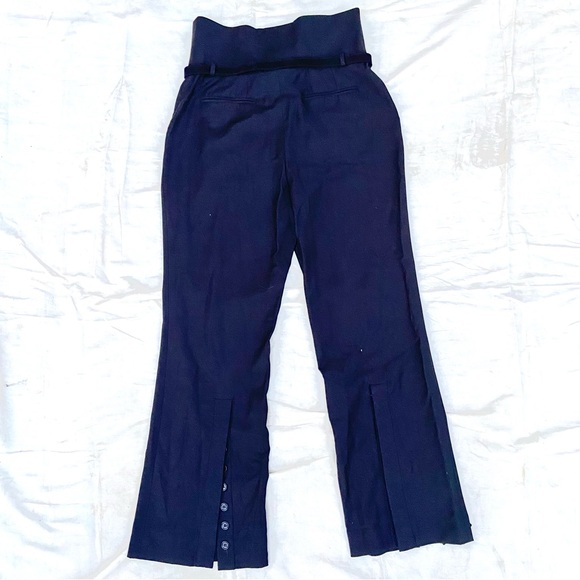 Dolce & Gabbana Black High Waist Diamanté Buckle Belt Button Wide Leg Pants! - Picture 4 of 13